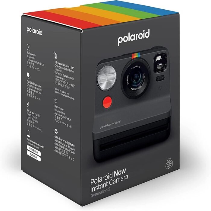 Now Gen 2 I-Type Instant Film Camera, Black, Film Photography, Print Instant Photo, Works with Polaroid Camera i-Type & 600 Film, Bundle with a Lumintrail Lens Cleaning Cloth - Image 6