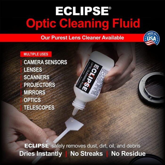 Sensor Cleaning Swab Kit - Eclipse Optic Cleaning Solution (0.5oz/15ml) + Type-2 Sensor Swab Ultra 17mm (Pack of 6) - for APS-C CMOS and CCD Sensors - Dust & Oil Remover - Image 3