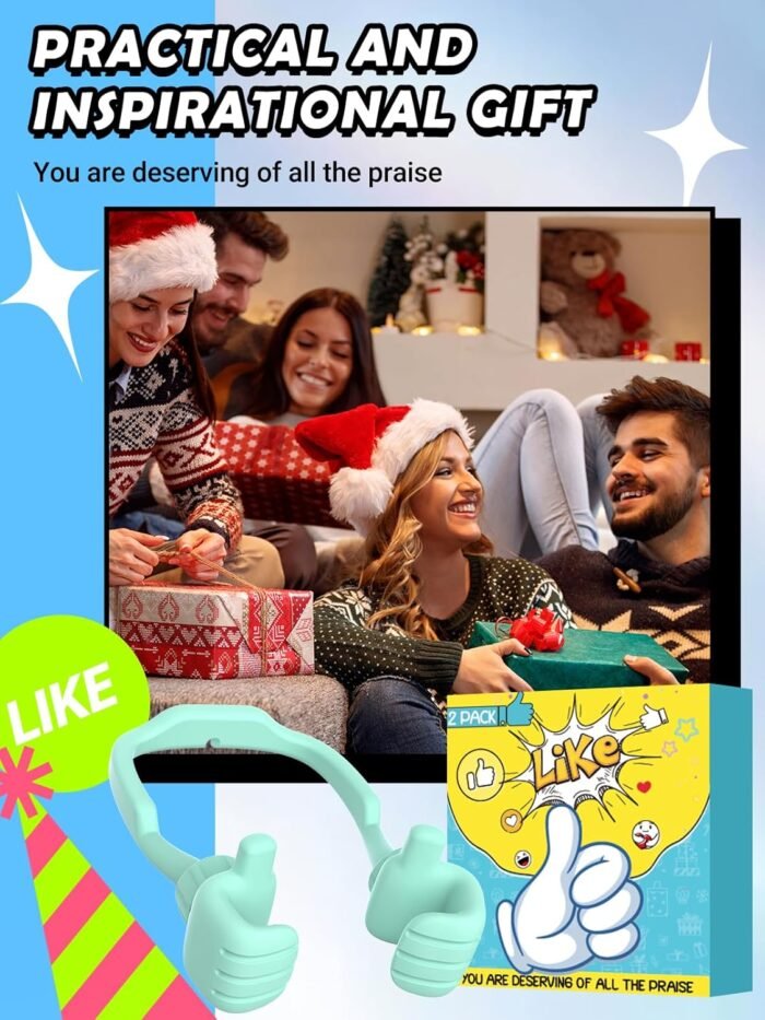 Stocking Stuffers Gifts for Teens Girls Cell Phone Stand: Upgrade for Women Adults Boys Kids Adjustable Lazy Thumbs Up Phone Holder for Desk Cool Gadgets Fun Gifts Ideas for Her Wife - Image 3