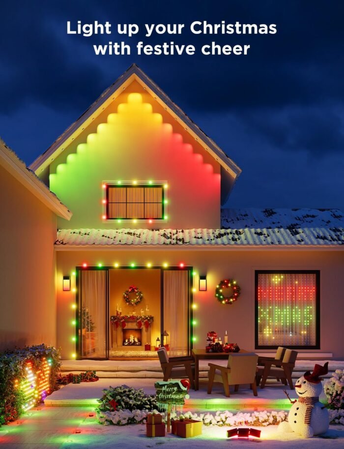 Govee Permanent Outdoor Lights 2, 100ft RGBIC Outdoor Lights with 72 LED Lights, IP67 Waterproof, 100 Scene Modes with 40lm White for Christmas Decorations, Works with Alexa, Google Assistant, Black - Image 2