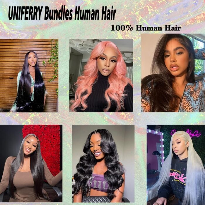 12A Straight Human Hair Bundles Brazilian Human Hair Bundles 14 16 18 Inch 100% Unprocessed Virgin Bundles Human Hair 3 Bundles Human Hair Double Weft Remy Hair Bundles Natural Black Deals - Image 6