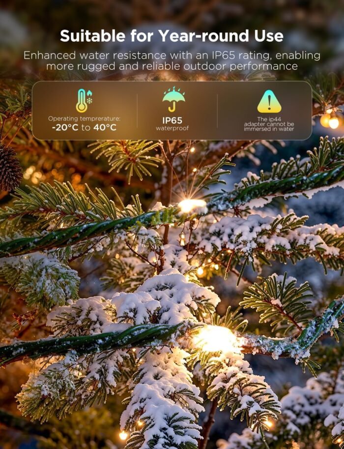 Govee Christmas Lights 2, RGBWIC 99FT 300LEDs Christmas Tree Lights with Shape Mapping Function, Smart Holiday String Lights for Christmas Decor, 130+ Preset Scenes, Voice and APP Control, Green Wire - Image 7