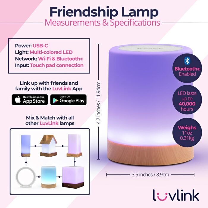 Friendship Lamps by LuvLink | New & Improved long-distance WiFi Friendship Lamp (Set of Two) - Image 3