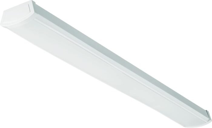Lithonia Lighting FMLWL 48 840 Low-Profile LED Flush Mount Ceiling Light, Wraparound Lighting Fixture for Kitchen, Laundry Room, Garage, and More, 4-Foot, 4000K Cool White