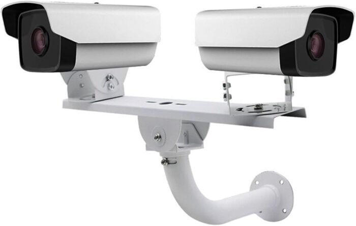 Security Camera Mount Holder Double Surveillance Camera L Type Metal Steel One to 2 Horizontal Cross Bar Dual Camera Mount Bracket Extension Bar Horizontal Arm L Shape Wall Mounting 2 Base Bracket - Image 3