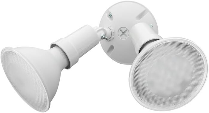 Lithonia Lighting OFTH 300PR 120 WH CP6 M4 Adjustable Twin Par Outdoor Flood Light Holder for Backyard Lighting, Safety and Security, 120 Volts, Uses 2 Lamps Up to 150W (Not Included), White (6-Pack) - Image 14