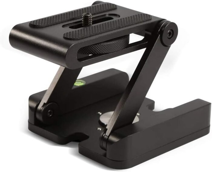 Universal Quick Release Plate, Z Flex Tilt Tripod Head, Aluminum Folding Tilt Head Camera Bracket Tripod Ball Head with Spirit Level for Nikon DSLR Camera