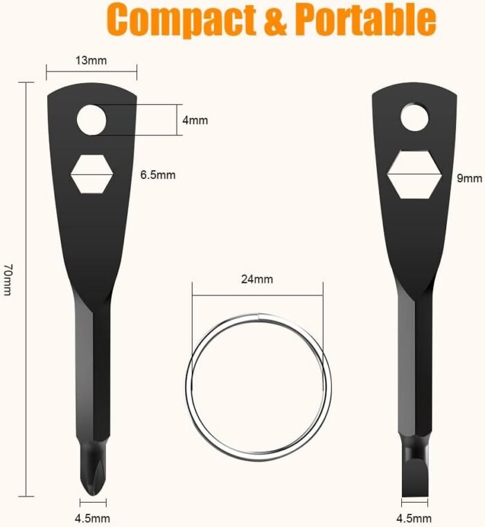 Keychain Screwdriver Tool Gifts for Men, KUSONKEY Christmas Gifts Stocking Stuffers for Men, 4-in-1 Screwdriver Bit with Phillips,Slotted and Hex Wrench Cool Gadgets - Image 5