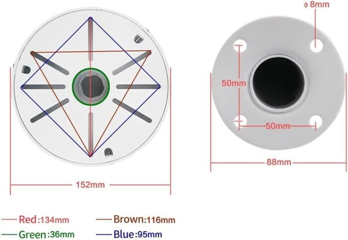 Security Camera Mount Bracket, Aluminum Indoor Outdoor Wall Mount Bracket L-Type Bracket for Dome Camera Mount IP Camera Mounting,Universal Outdoor Security Camera Junction Box Mount Bracket - Image 3