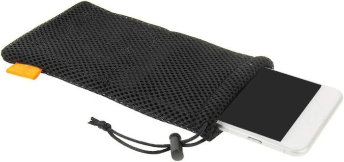 Xiaokeis Nylon Mesh Drawstring Pouch Bag for Mobile Phone and Electronic Gadgets, Storage Bag, Drawstring Carrying Case Cover Holder Protective Nylon Phone Pouch(Black,SIZE:5.5 Inch) - Image 3