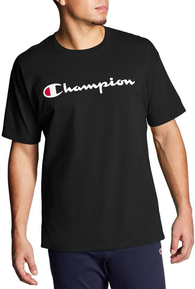 Champion Men's T-Shirt, Classic Graphic T-Shirt, Soft and Comfortable T-Shirts for Men, Script Logo (Reg. or Big & Tall)