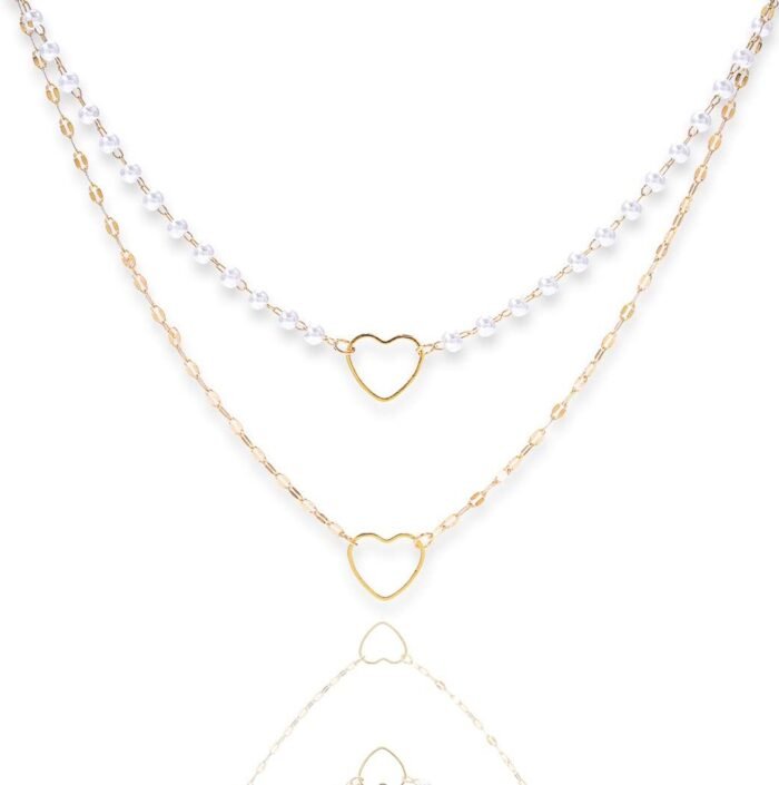 Layered Fashion Necklace Boho Multilayer Layered Pendant Necklaces Gold Necklaces Silver Necklace Pearl Layered Choker Necklace Bar Disc Necklace All Styles Women