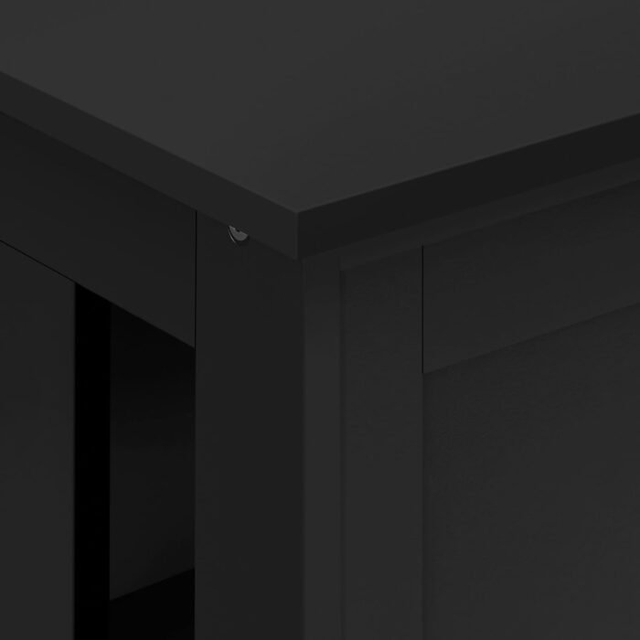 Yaheetech TV Stand, Wooden Storage Console Table with Sliding Door and Adjustable Shelf, Free Standing Cabinet for TV up to 45 Inch, Media Entertainment Center Home Living Room Furniture, Black - Image 6