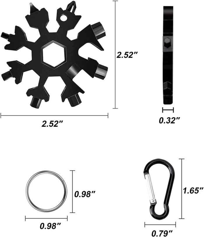 Stocking Stuffers for Adults Men, 2 Pack 18 in 1 Snowflake Multitool, Christmas Gifts for Men, White Elephant Gifts for Adults, Gifts for Men Who Have Everything,Tool Gift for Him Women Husband Boys - Image 7