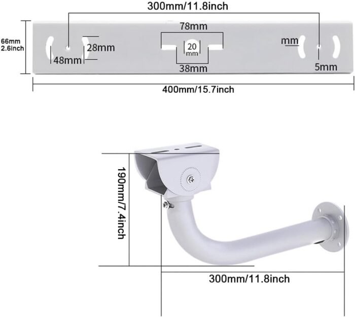Security Camera Mount Holder Double Surveillance Camera L Type Metal Steel One to 2 Horizontal Cross Bar Dual Camera Mount Bracket Extension Bar Horizontal Arm L Shape Wall Mounting 2 Base Bracket - Image 5
