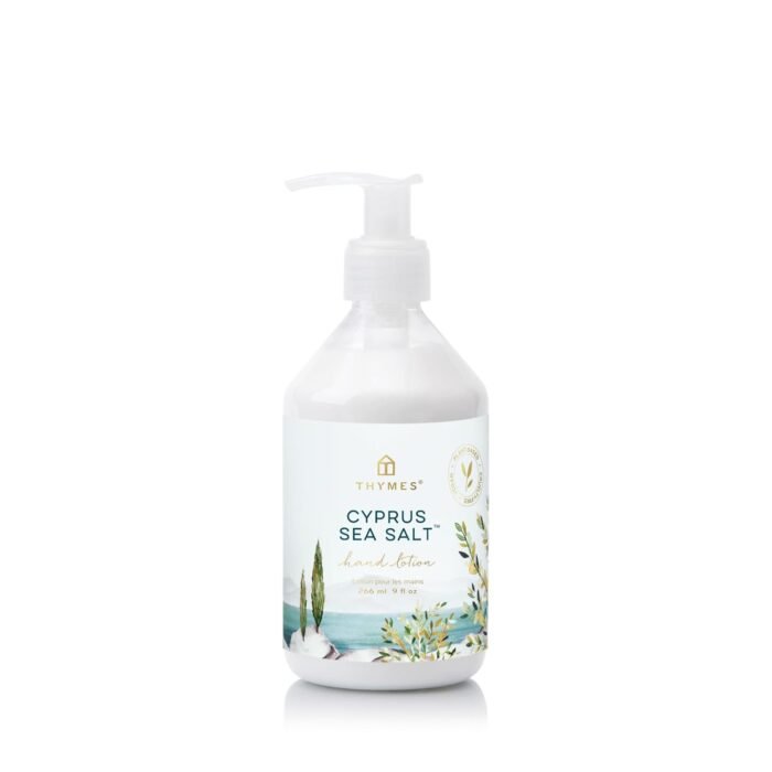 Thymes Cyprus Sea Salt Moisturizing Hand Lotion - Hand Moisturizer with Shea Butter & Aloe Vera for Beauty and Personal Care - Hand Lotion for Dry Skin - Hand Lotion for Women & Men (9.0 fl oz)