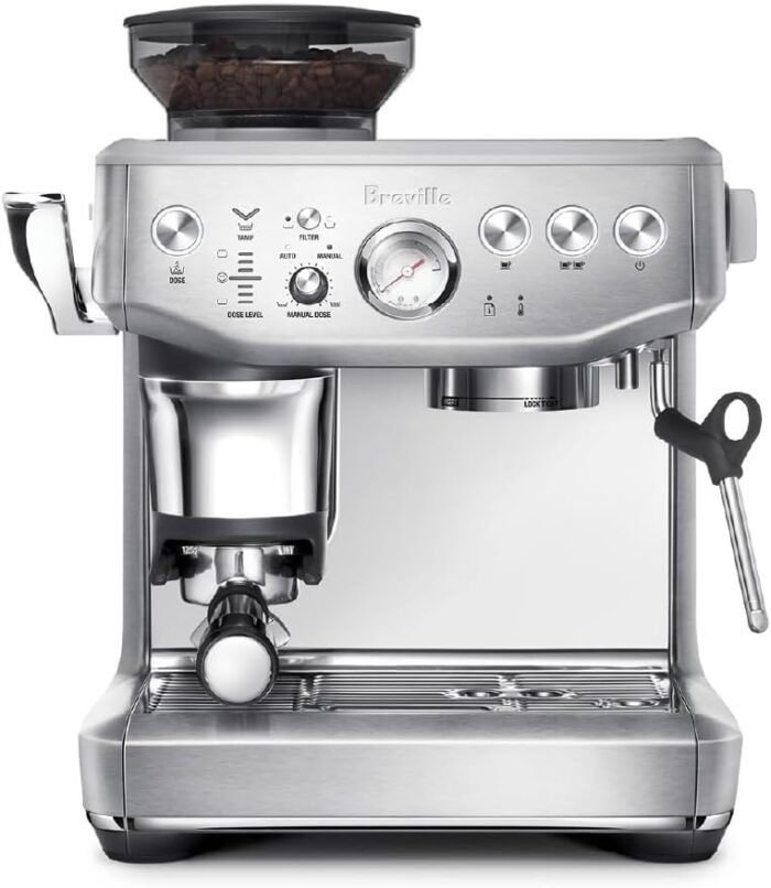 Breville the Barista Express Impress Espresso Machine with Grinder & Milk Frother, Espresso Maker with Assisted Tamping, Cappuccino & Latte Machine for Home, BES876BSS, Brushed Stainless Steel