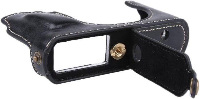PU Leather Camera Half Case Bottom Opening Case for Leica D-LUX Type 109 Camera (Black) - Image 2