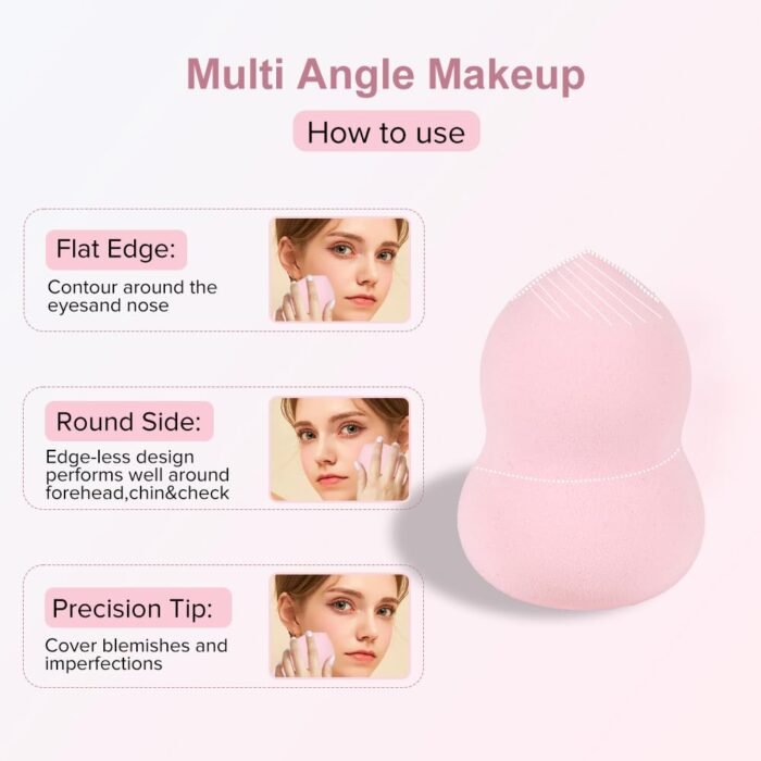 Makeup Sponge Set, 3 Pcs Makeup Blending Sponge Beauty Sponges Foundation Sponge For Natural Base, Multi-colored Makeup Sponge ，Latex-Free Foam… - Image 2