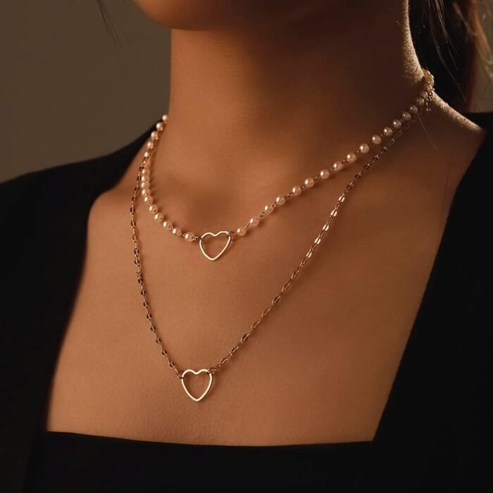 Layered Fashion Necklace Boho Multilayer Layered Pendant Necklaces Gold Necklaces Silver Necklace Pearl Layered Choker Necklace Bar Disc Necklace All Styles Women - Image 4