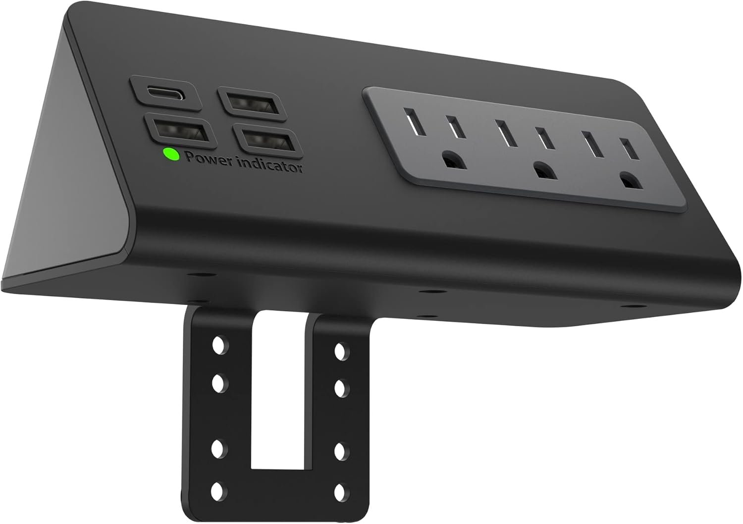 Nightstand Edge Mount Power Strip with USB-C Ports Tabletop Surge Protector Desk Clamp Power Sockets with 3 AC Outlets &4 Fast Charging USB Ports for Home Office Hotel and Dormitory - Image 8