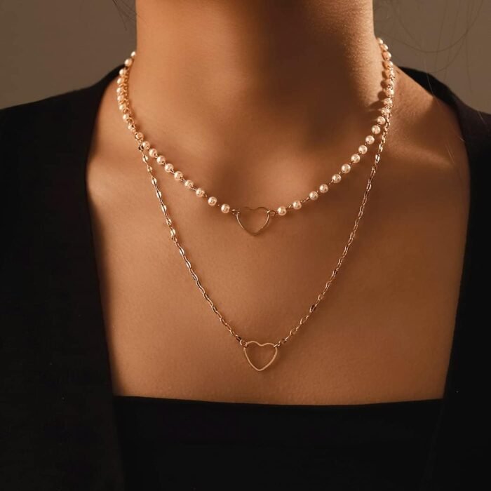 Layered Fashion Necklace Boho Multilayer Layered Pendant Necklaces Gold Necklaces Silver Necklace Pearl Layered Choker Necklace Bar Disc Necklace All Styles Women - Image 3
