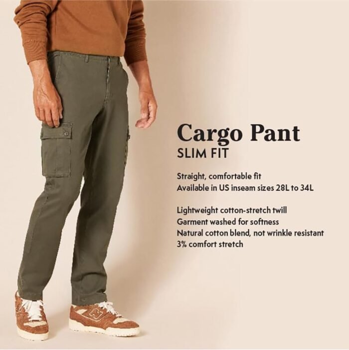 Amazon Essentials Men's Slim-Fit Stretch Cargo Pant (Available in Big & Tall) - Image 2