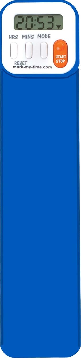 Mark-My-Time - Digital Bookmark - Mark My Time Reading Timer and Bookmark for Kids, Cool Bookmarks and Reading Incentives, Great Christmas Gift & Stocking Stuffer for Book Lovers - Neon Blue