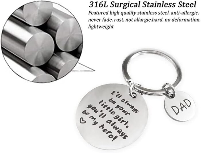 Gifts for Dad Stocking Stuffers for men fathers for Key Chain Lovers, Funny Engraved Stainless Steel Keychain, Christmas Gifts for dad men grandpa. - Image 5