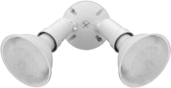 Lithonia Lighting OFTH 300PR 120 WH CP6 M4 Adjustable Twin Par Outdoor Flood Light Holder for Backyard Lighting, Safety and Security, 120 Volts, Uses 2 Lamps Up to 150W (Not Included), White (6-Pack) - Image 6