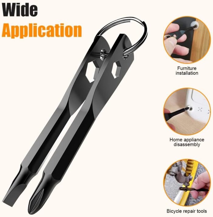 Keychain Screwdriver Tool Gifts for Men, KUSONKEY Christmas Gifts Stocking Stuffers for Men, 4-in-1 Screwdriver Bit with Phillips,Slotted and Hex Wrench Cool Gadgets - Image 2