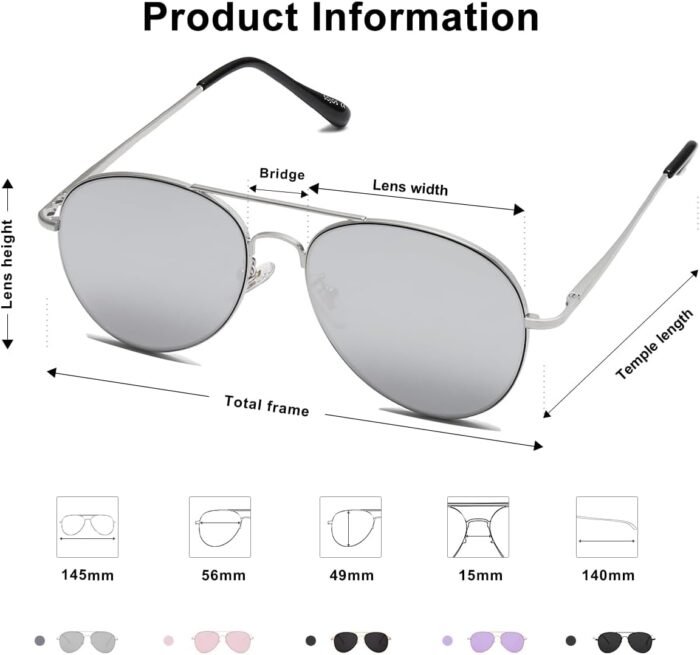 SOJOS Classic Aviator Sunglasses for Women Men Metal Spring Hinges SJ1030 - Image 6