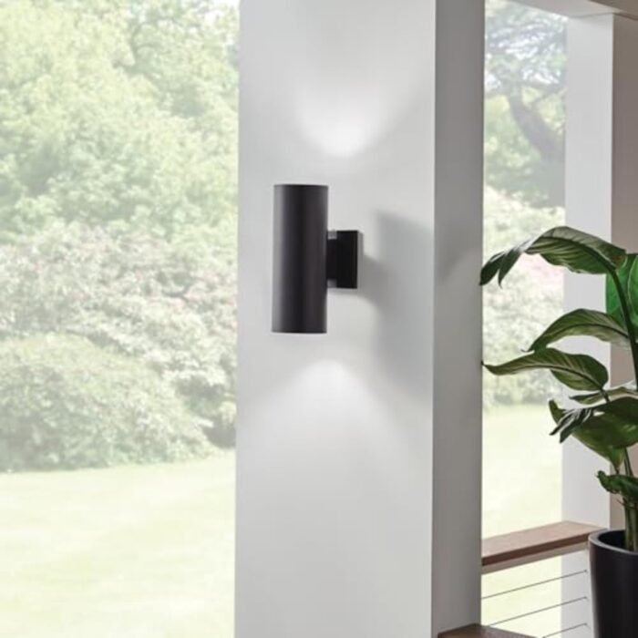Kichler Cylinders 12" Outdoor Wall Sconce in Black, 2-Light Exterior Wall Light, Cylinder Fixture, (12" H x 5" W) , 9244BK - Image 6