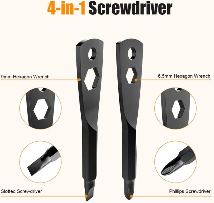 Keychain Screwdriver Tool Gifts for Men, KUSONKEY Christmas Gifts Stocking Stuffers for Men, 4-in-1 Screwdriver Bit with Phillips,Slotted and Hex Wrench Cool Gadgets - Image 3