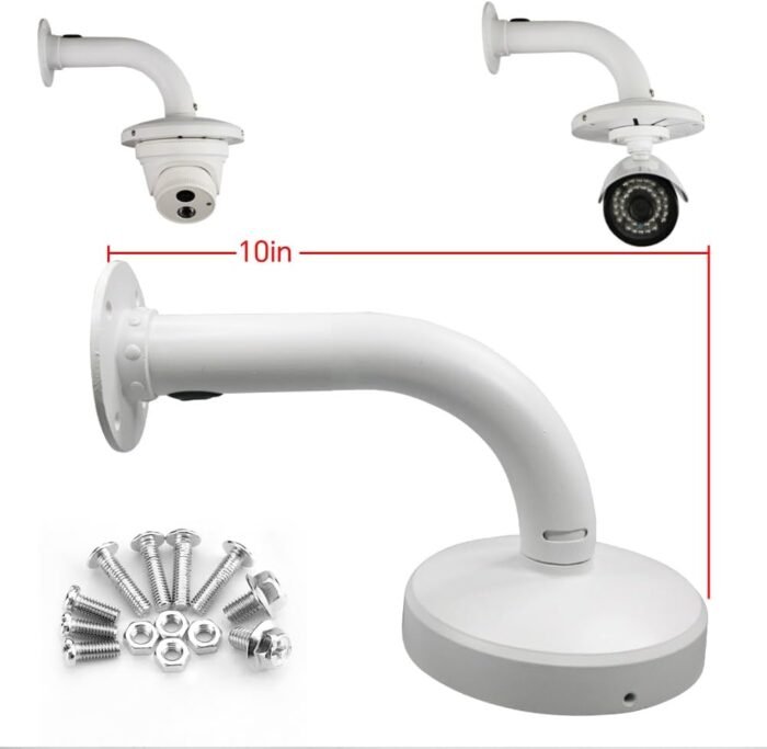 Security Camera Mount Bracket, Aluminum Indoor Outdoor Wall Mount Bracket L-Type Bracket for Dome Camera Mount IP Camera Mounting,Universal Outdoor Security Camera Junction Box Mount Bracket - Image 2