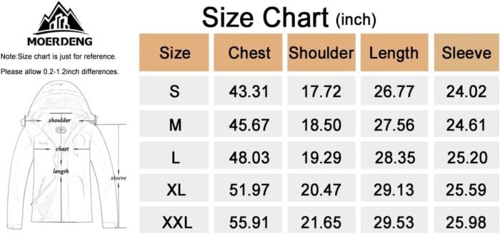 MOERDENG Women's Waterproof Ski Jacket Warm Winter Snow Coat Mountain Windbreaker Hooded Raincoat Jacket - Image 6