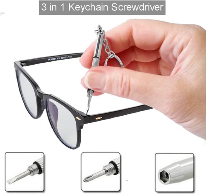 Esinam 8-in-1 Multifunctional Small Screwdriver for Eyeglass, Glasses Repair, Mini Screwdriver Kit for Cellphone, Eye Glasses, Electronics, Watch, Laptop and Jewelry (Green) - Image 4