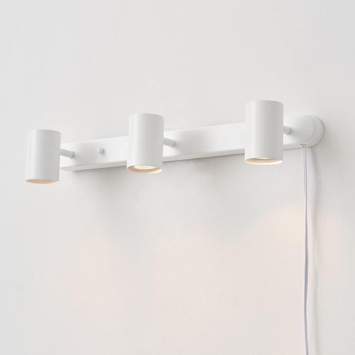 Globe Electric 60024 22" 3-Light Plug-in Track Lighting, Matte White, 15 Foot Cord, in-Line On/Off Rocker Switch, Kitchen, Bathroom, Home Essentials, Ceiling Light, Dorm, Dining Room, Hallway - Image 8