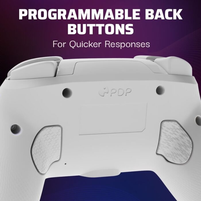 PDP Afterglow Wave Wireless Pro Controller with Full Motion for Nintendo Switch, OLED Model, 8 RGB LED Lighting Zones, 30 Foot Range, 20 Hour Rechargeable Battery: White - Image 4
