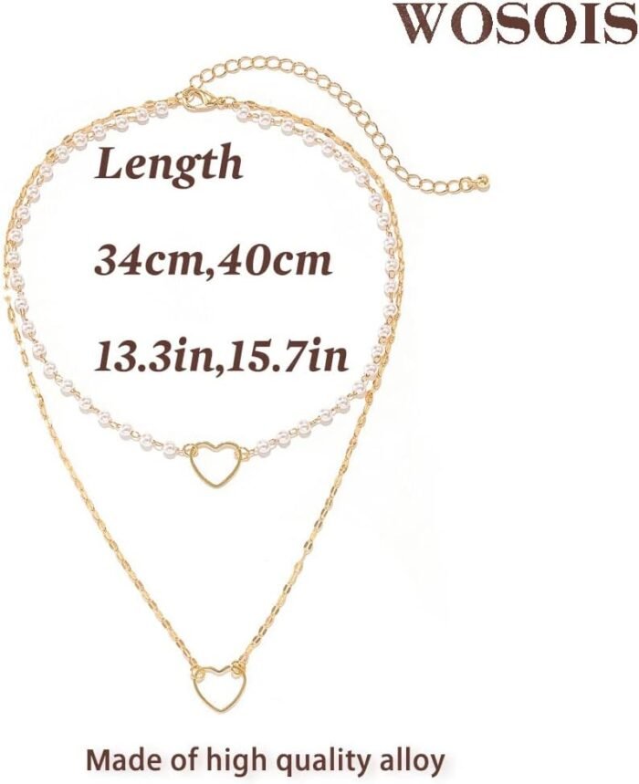 Layered Fashion Necklace Boho Multilayer Layered Pendant Necklaces Gold Necklaces Silver Necklace Pearl Layered Choker Necklace Bar Disc Necklace All Styles Women - Image 5