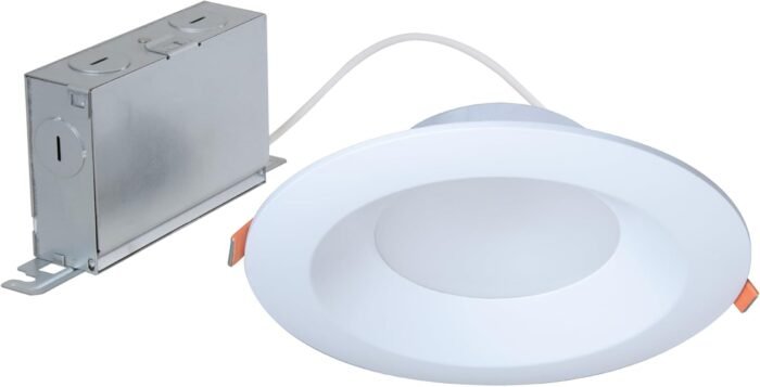 HALO 6-Inch Canless LED Recessed Light Selectable 3000K, 4000K, 5000K CCT 800 Lumens – White