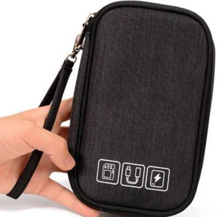 Electronic Organizer, Compact Cable Organizer, Portable Cord Organizer, Travel Organizer Bag for Cable, Charger, Phone, USB, SD Card, Earphones More Out-Going, Business Travel Gadget Bag, Black - Image 2