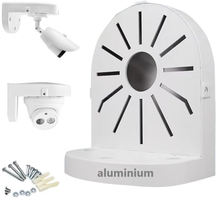Security Camera Mount Bracket, Aluminum Indoor Outdoor Wall Mount Bracket L-Type Bracket for CCTV Security Dome IP Camera Mounting Dome Security Camera Junction Box Mount Bracket Universal