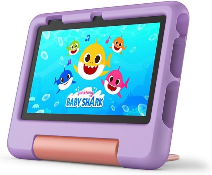 Fire 7 Kids Tablet, 7" (16 GB, Purple) Backpack Bundle