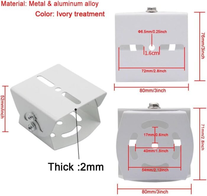 Security Camera Mount Holder Double Surveillance Camera L Type Metal Steel One to 2 Horizontal Cross Bar Dual Camera Mount Bracket Extension Bar Horizontal Arm L Shape Wall Mounting 2 Base Bracket - Image 4