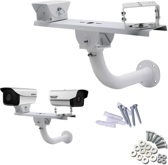 Security Camera Mount Holder Double Surveillance Camera L Type Metal Steel One to 2 Horizontal Cross Bar Dual Camera Mount Bracket Extension Bar Horizontal Arm L Shape Wall Mounting 2 Base Bracket - Image 7