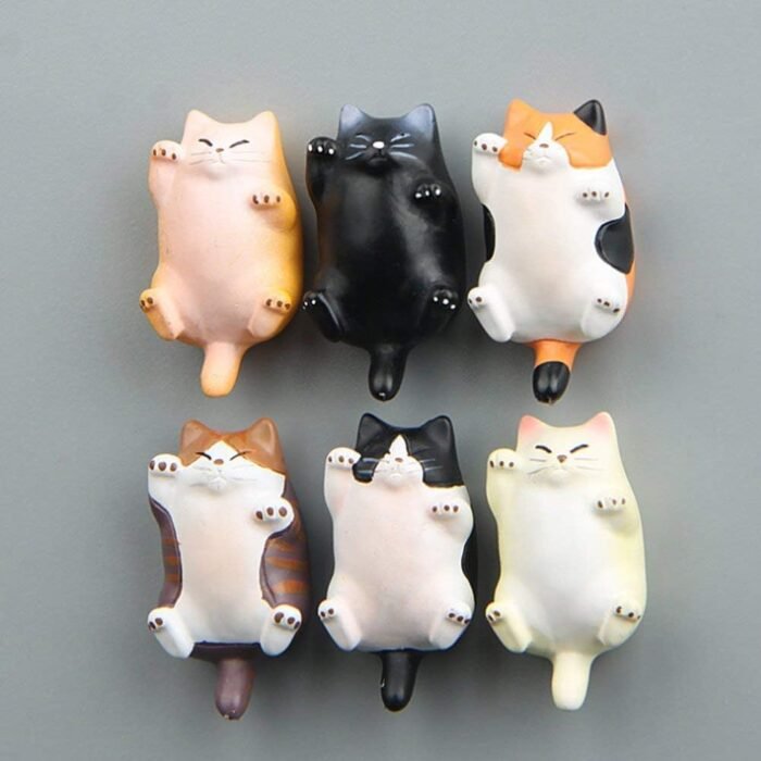 CHICHIC 6 Pack Fun Cat Refrigerator Magnets Office Magnet, Kitchen Decor Fridge Cat Ornament, Perfect for Whiteboard, Refrigerator, Map, Notes, Calendar, Lady Cats Lovers Novelty Butt - Image 6