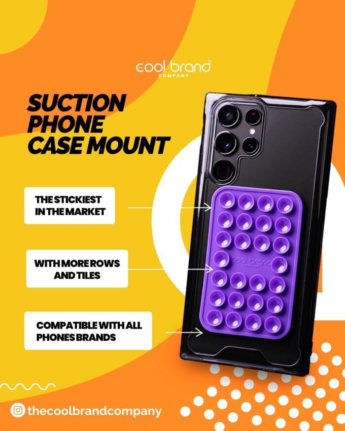 The Cool Grip - Suction Cup Phone Mount, Suction Phone Case, Phone Sticky Grip, Phone Suction Grip, Sticky Phone Case, Phone Holder, Silicone Suction Phone Case, Phone Grip (Carmine Rose) - Image 5