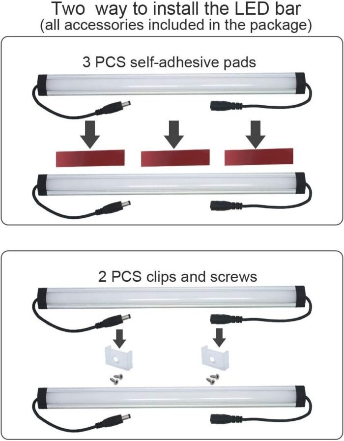 Litever Kitchen Under Cabinet LED Lighting Kit Plug-in, Super Bright, 6 PCS 12 Inches Light Bars, Daylight White, 31W 2000 Lumen, Perfect for Kitchen Cabinet Counter Shelf-(6 Bars Kit-5000K) - Image 5