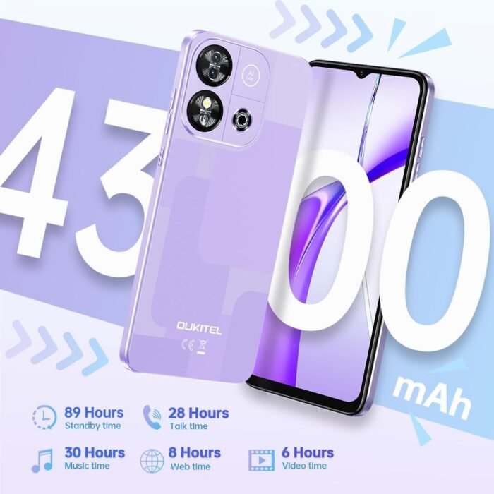 OUKITEL C57S Cell Phone Android 14 Smartphones - 8GB RAM 64/128GB ROM Mobile Phones, 6.52 inch HD+, 4300 mAh Smartphone for Teenagers, Octa-core, 13 MP + 5 MP Cell Phones Dual SIM 4G T-Mobile Phone - Image 7